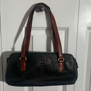 Vintage Fossil pebbled leather shoulder bag
